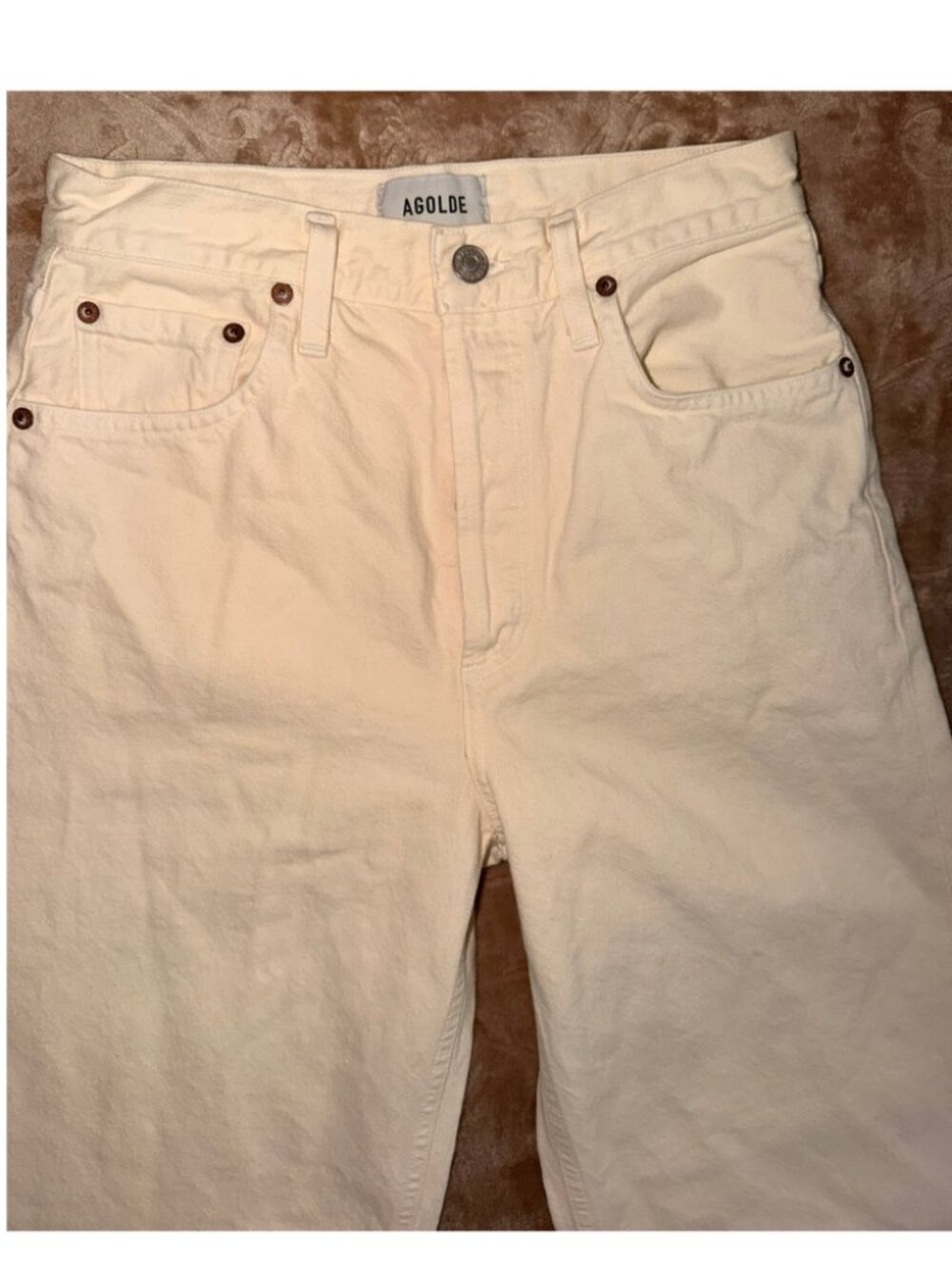 AGOLDE - Low Slung Baggy Jeans in White, Size 23 - Picture 4 of 15
